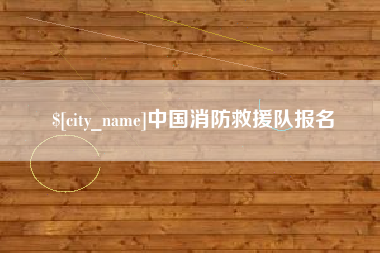菏泽中国消防救援队报名