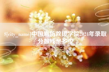菏泽中国消防救援学院2024年录取分数线是多少