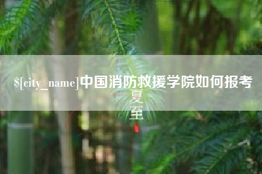 菏泽中国消防救援学院如何报考