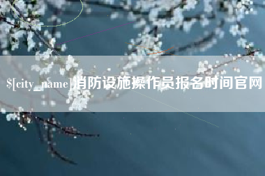 菏泽消防设施操作员报名时间官网