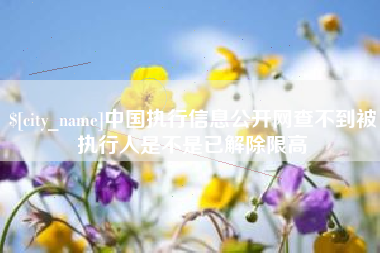 菏泽中国执行信息公开网查不到被执行人是不是已解除限高