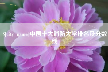 菏泽中国十大消防大学排名及分数线