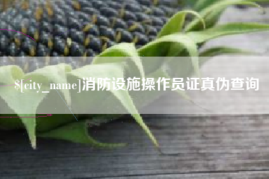 菏泽消防设施操作员证真伪查询
