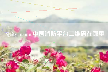 菏泽中国消防平台二维码在哪里