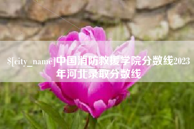菏泽中国消防救援学院分数线2023年河北录取分数线