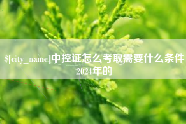 菏泽中控证怎么考取需要什么条件2024年的