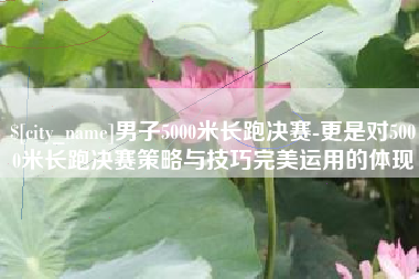 菏泽男子5000米长跑决赛-更是对5000米长跑决赛策略与技巧完美运用的体现