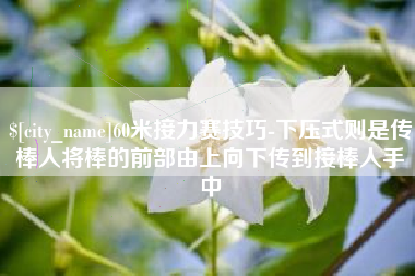 菏泽60米接力赛技巧-下压式则是传棒人将棒的前部由上向下传到接棒人手中