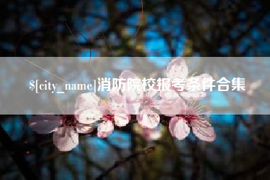 菏泽消防院校报考条件合集